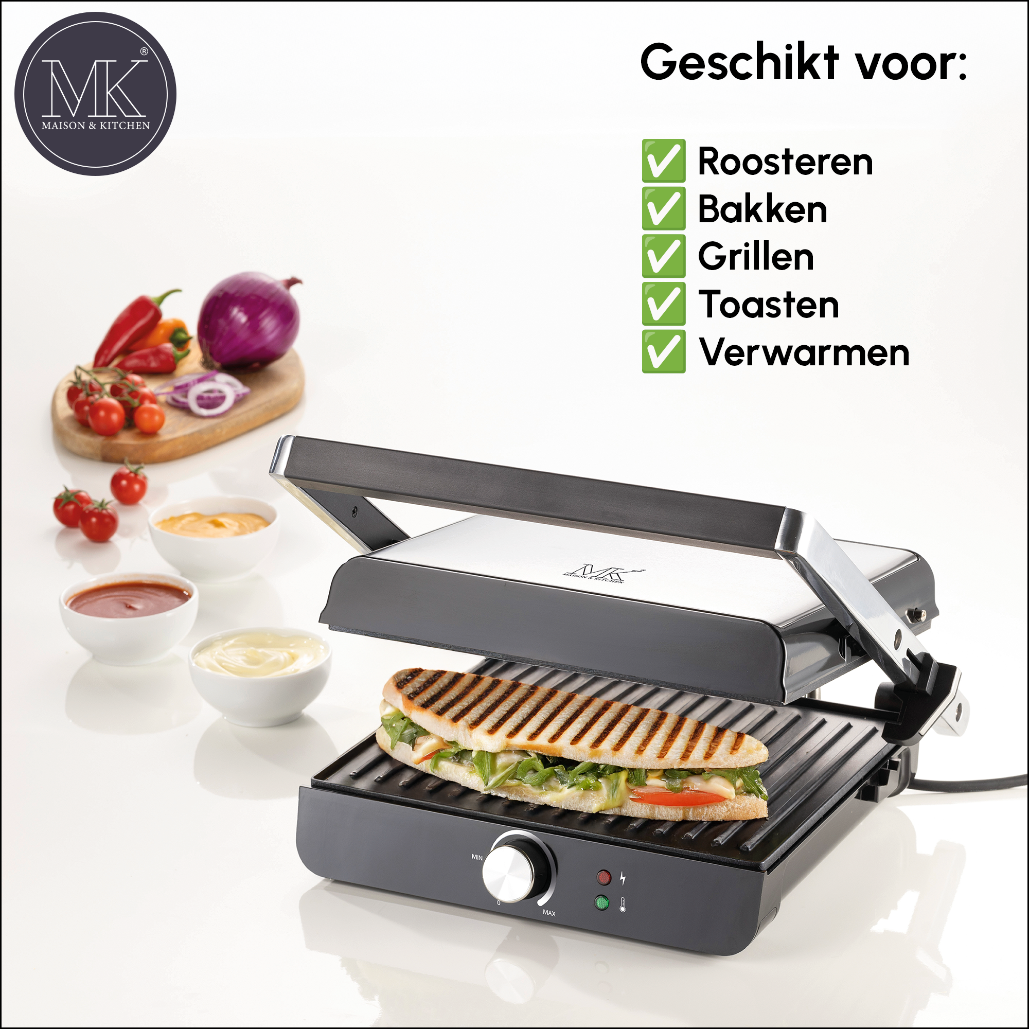 ContactGrill XL - PFAS vrij - Zwart