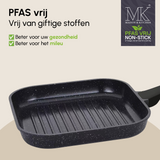 Grillpan - Keramische coating - 28 cm - PFAS-vrij - Zwart