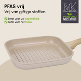 Grillpan - Keramische coating - 28 cm - PFAS-vrij - Beige