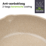 Fry pan - Wokpan - Keramische coating - 28 cm - PFAS-vrij - Beige