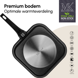 Grillpan - Keramische coating - 28 cm - PFAS-vrij - Zwart