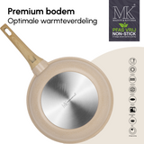 Koekenpan - Keramische coating - PFAS-vrij - Beige