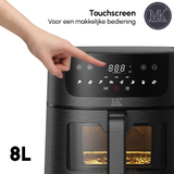 Airfryer - 8L - PFAS vrij - 1800W - Zwart