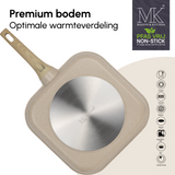 Grillpan - Keramische coating - 28 cm - PFAS-vrij - Beige