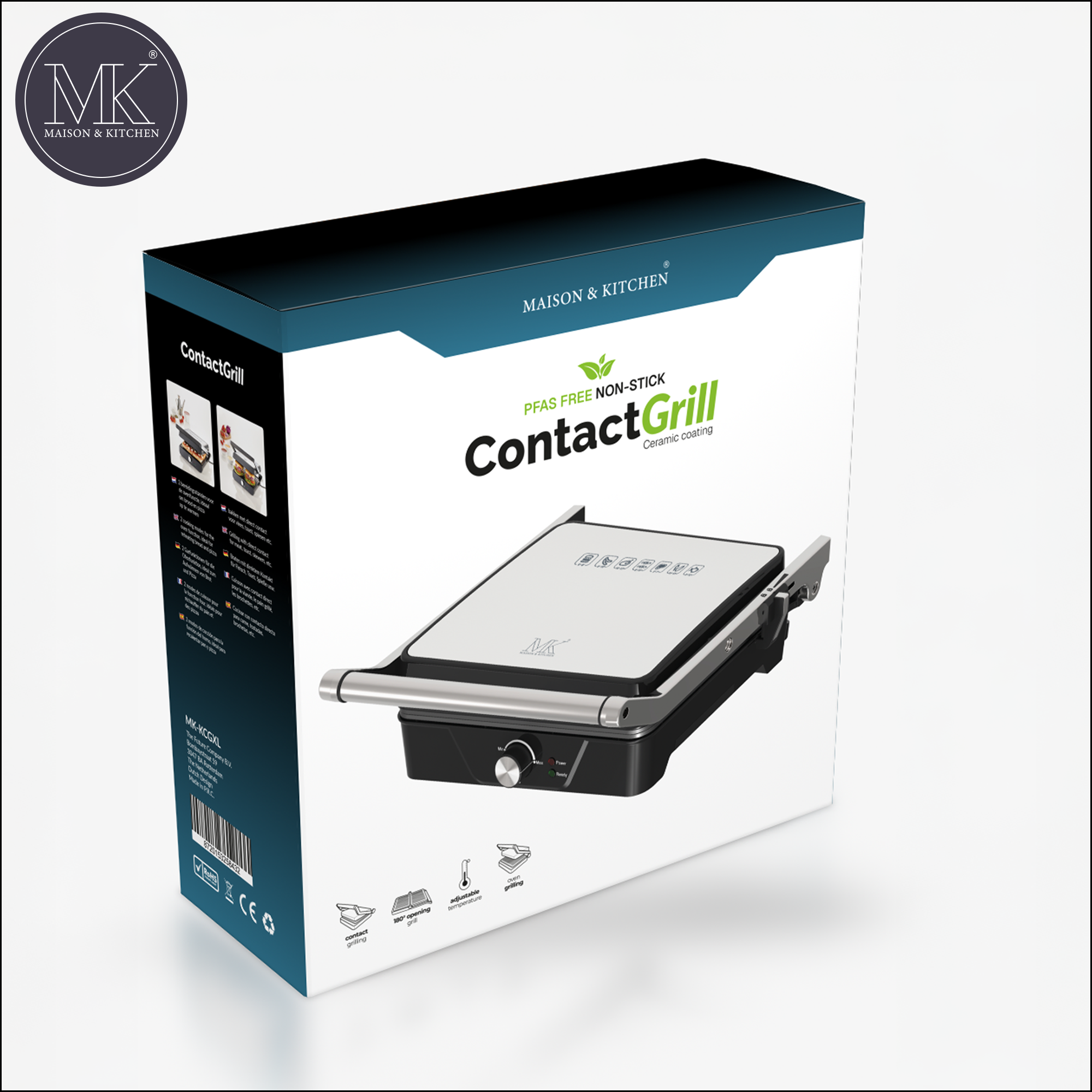 ContactGrill XL - PFAS vrij - Zwart