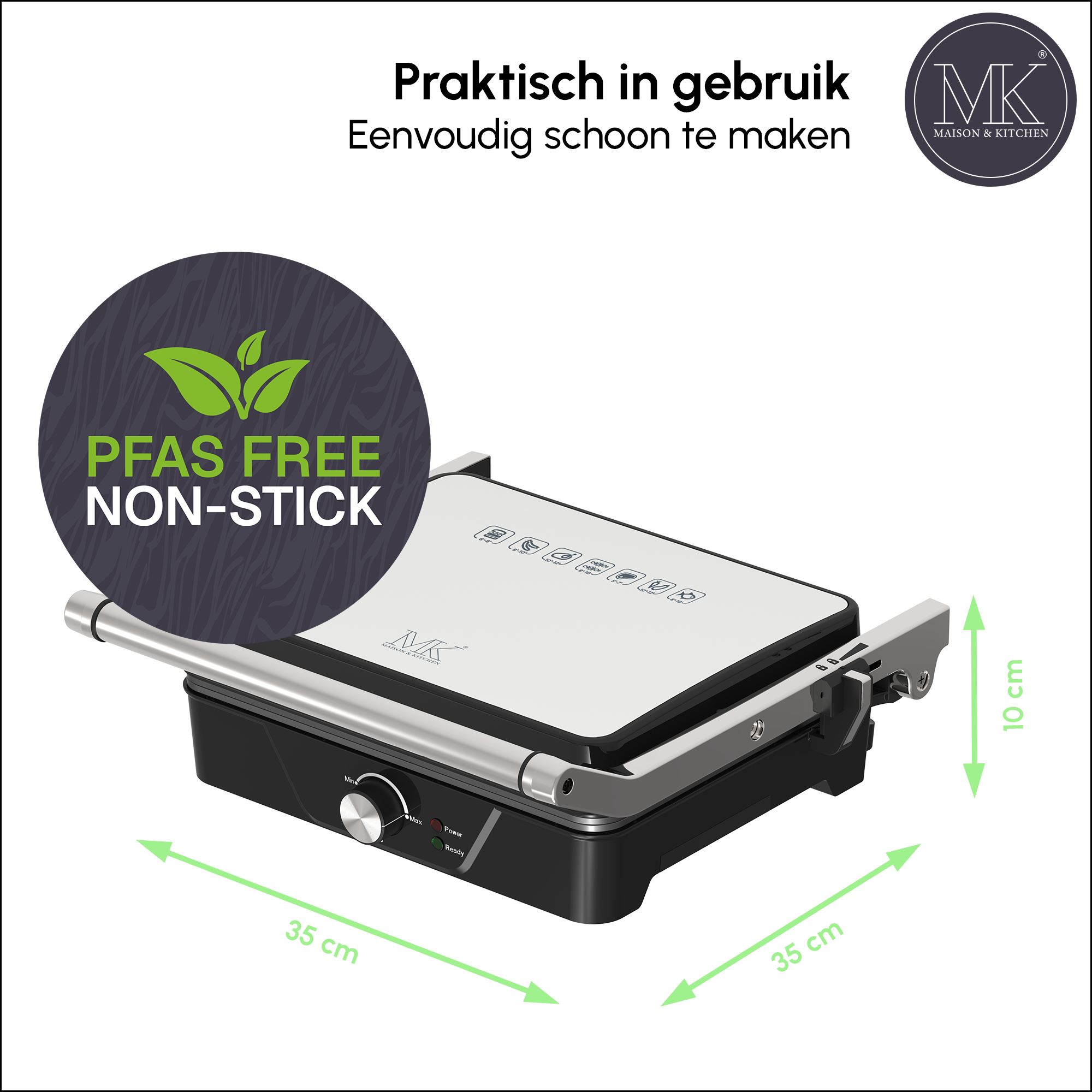 ContactGrill XL - PFAS vrij - Zwart