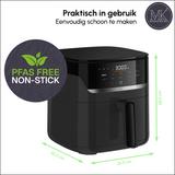 Airfryer - 5L - PFAS vrij - 1500W - Zwart