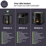 Airfryer - 3L - PFAS vrij - 1350W - Zwart