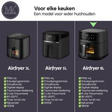 Airfryer - 8L - PFAS vrij - 1800W - Zwart